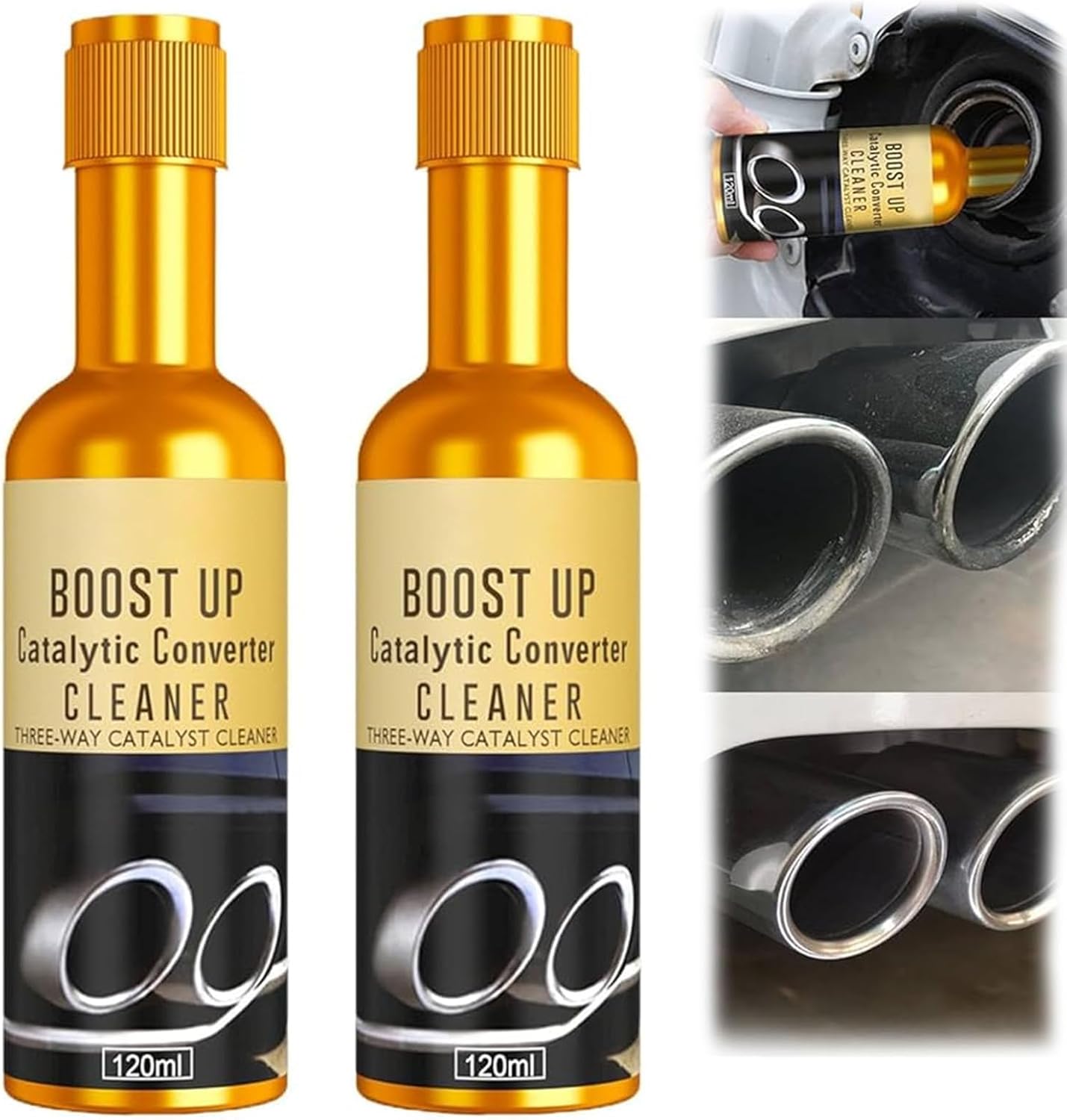 2Pcs 120ml Petrol, Catalytic Convertor Cleaner Petrol, Catalytic Converter Cleaner - Fuel & Exhaust System Auto Parts - Removes Carbon Deposits for Gasoline Cars - Oil-Based Formula