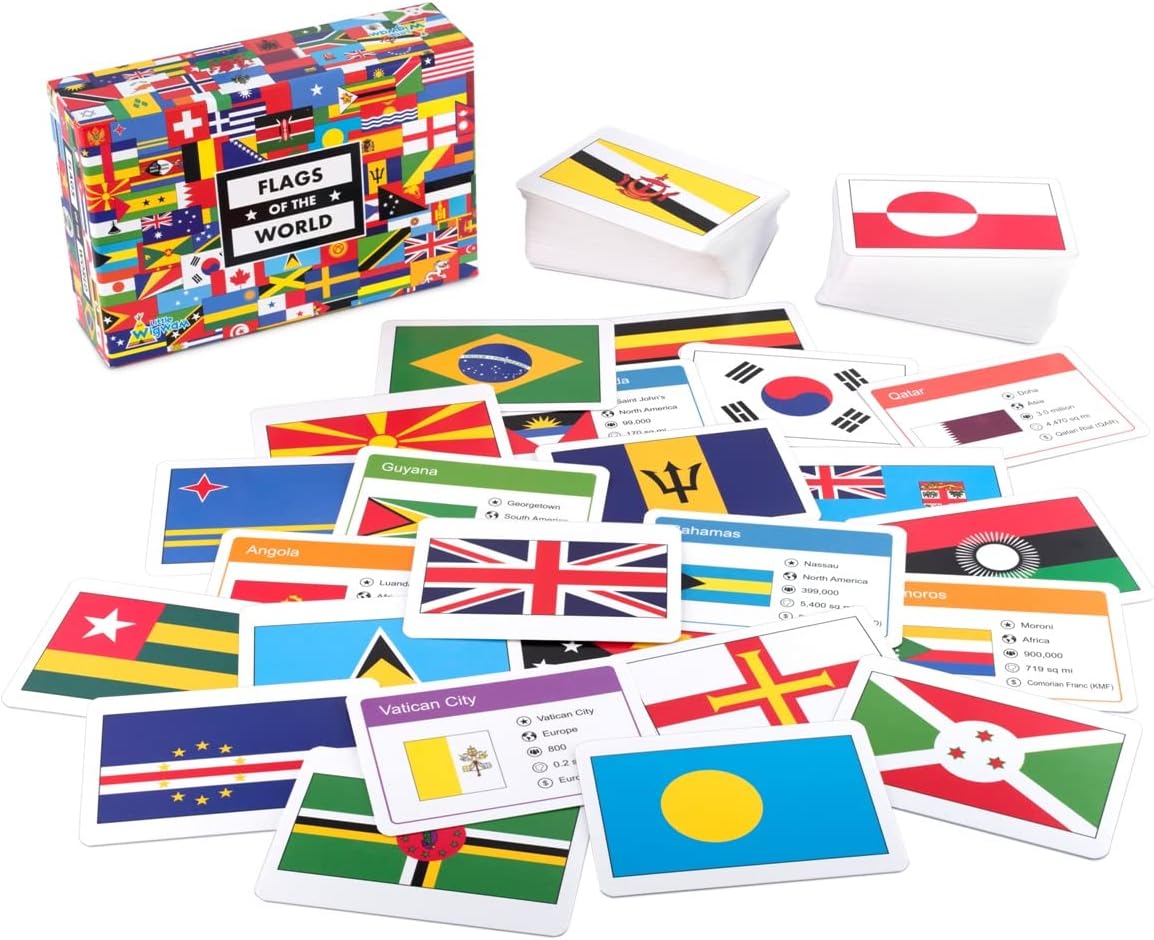 Little Wigwam Flags Of The World Flash Cards - Set of 216 Flags + Country Information