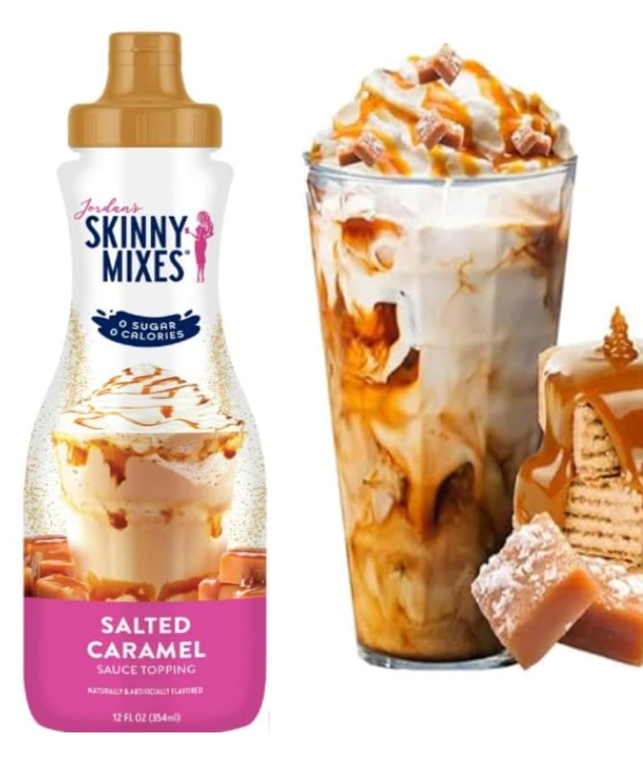 Salted Caramel Sugar Free Zero Calories Syrup Sauce For Coffee, Dessert, Ice Cream, Yogurt