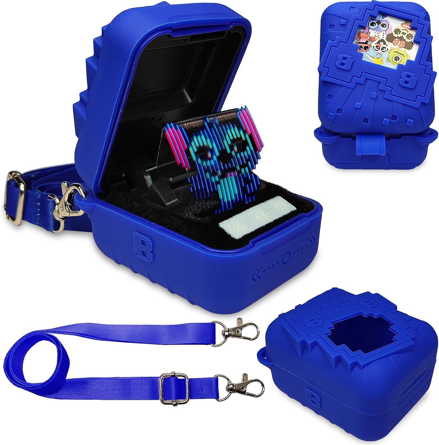 JCHPINE Silicone Cover Case for Bitzee Disney Interactive Toy Digital Pet and Case, Protective Skin Sleeve for Bitzee Disney Virtual Electronic Pets (Blue)