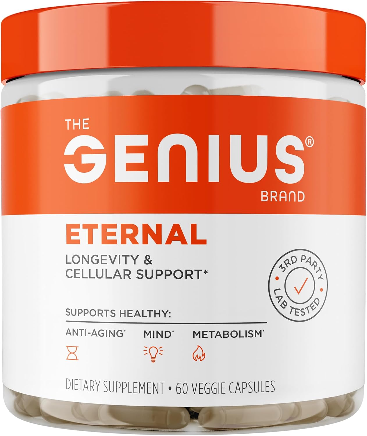 The Genius Brand Genius Eternal, Cellular Repair Supplement, 60 Capsules