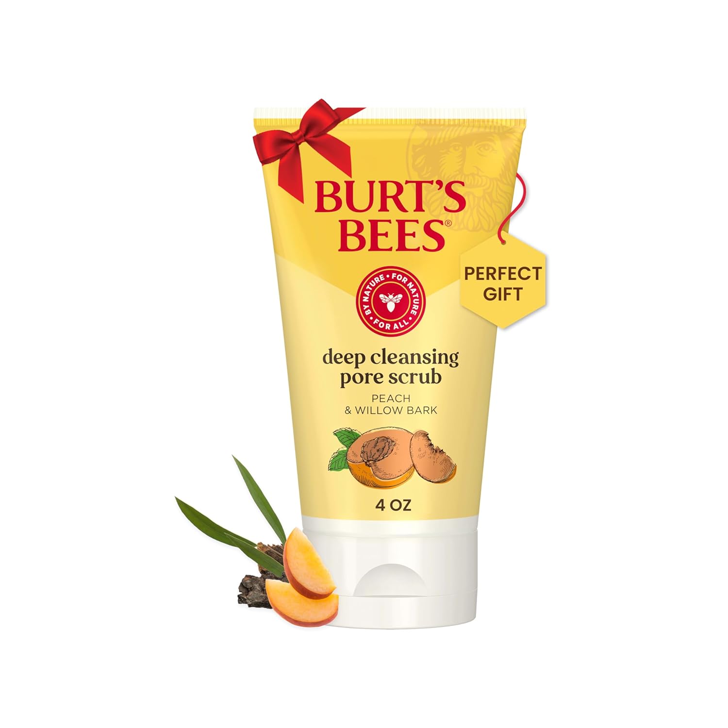 Burt's Bees Deep Cleansing Pore Scrub with Peach and Willow Bark, 4 Ounces