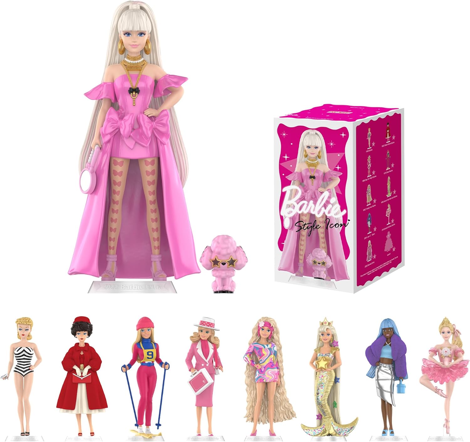 POP MART Barbie Style Icon Series Figures, Blind Box Figures, Random Design Action Figures Collectible Toys Home Decorations, Single Box