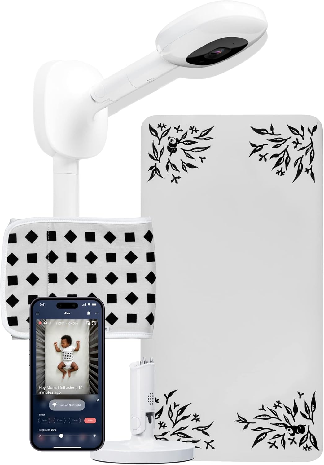 Nanit Pro Baby Sleep Monitoring System - Newborn Baby Essential Bundles Track Infant Sleep and Breathing Motion, 2-Way Audio, Sound & Motion Alerts, Night Vision