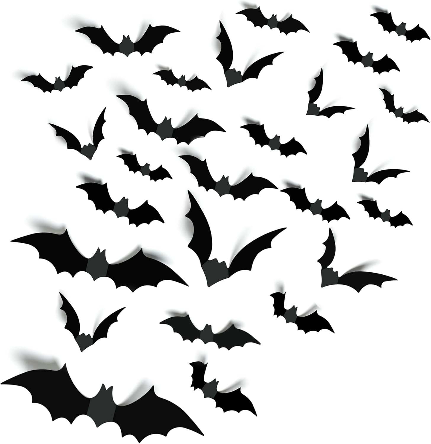 Halloween Party Supplies Hallween Decorations Bats Wall Decor 140PCS Realistic PVC 3D Black Scary Bat Sticker for Creepy Home Decor Halloween Party Decorations DIY Wall Decal Bathroom Indoor Halloween Decor
