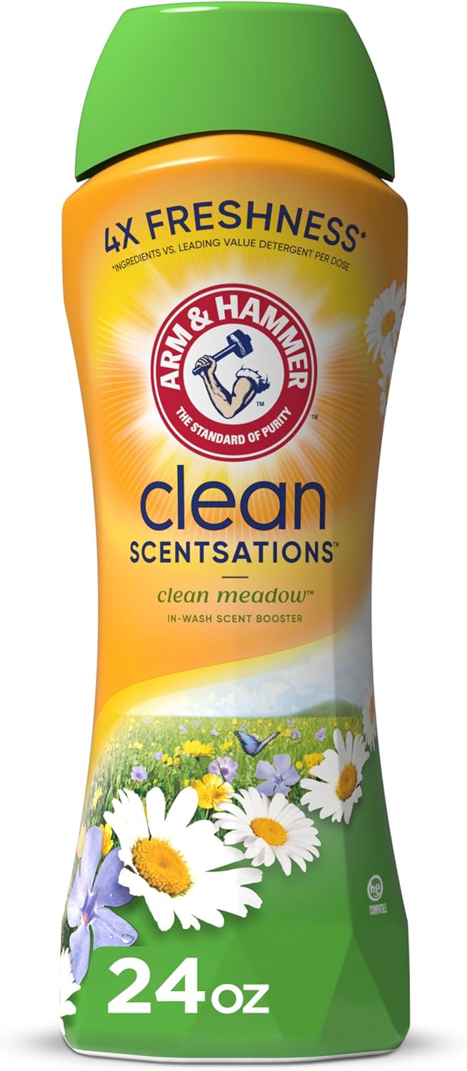 ARM & HAMMER Clean Scentsations In-Wash Scent Booster, Laundry Scent Booster Clean Meadow scent, 24 Oz