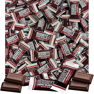 Zero Sugar Dark Chocolate Candy Miniature Bars - Individually Wrapped Chocolate (2 LB)
