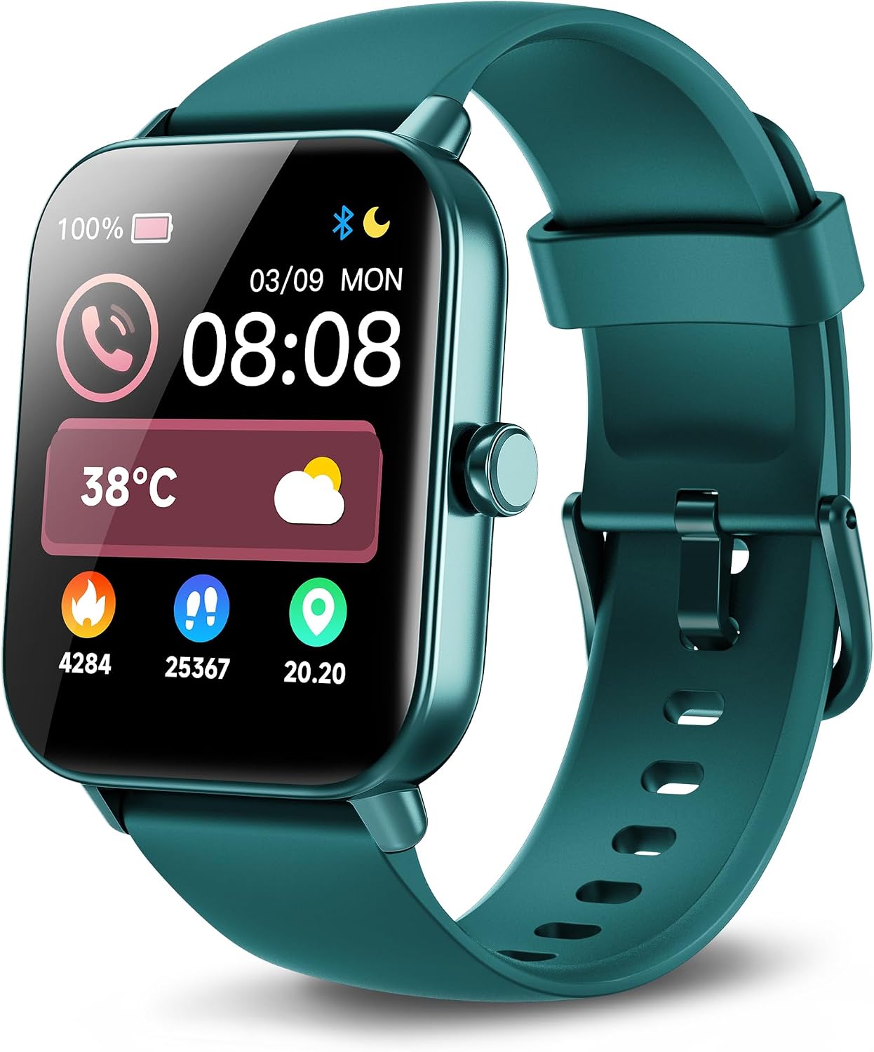 Smart Watch for Men Women, Answer/Make Calls, Smart Watches for Men Women iPhone/Samsung/Android,Alexa Built-in, Heart Rate Sleep SpO2 Monitor,IP68 Waterproof, 100+ Sports-Deep Green