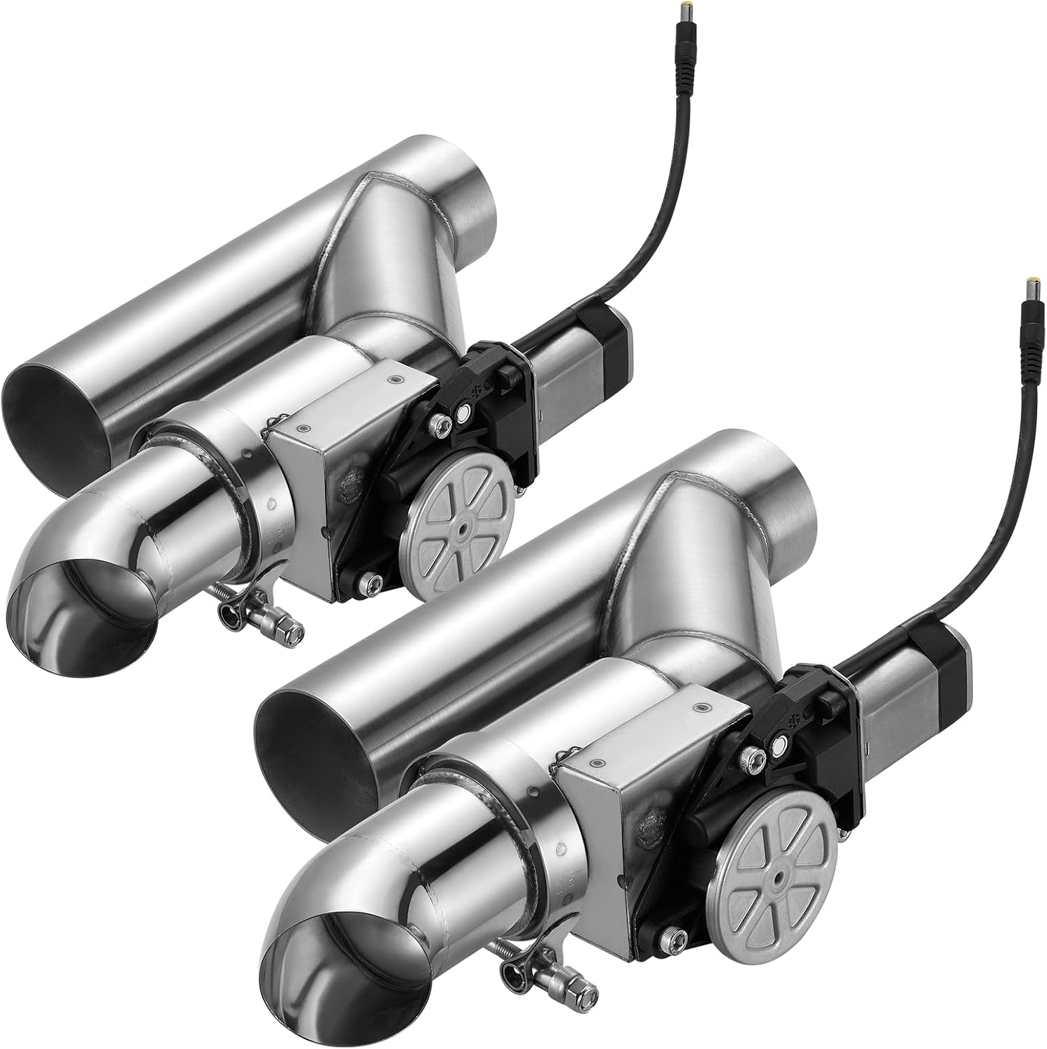 SPELAB Dual Electric Exhaust Cutout 2.5 Inch with Elbow Muffler Exhaust Valve Kit with One Controller Remote Kit