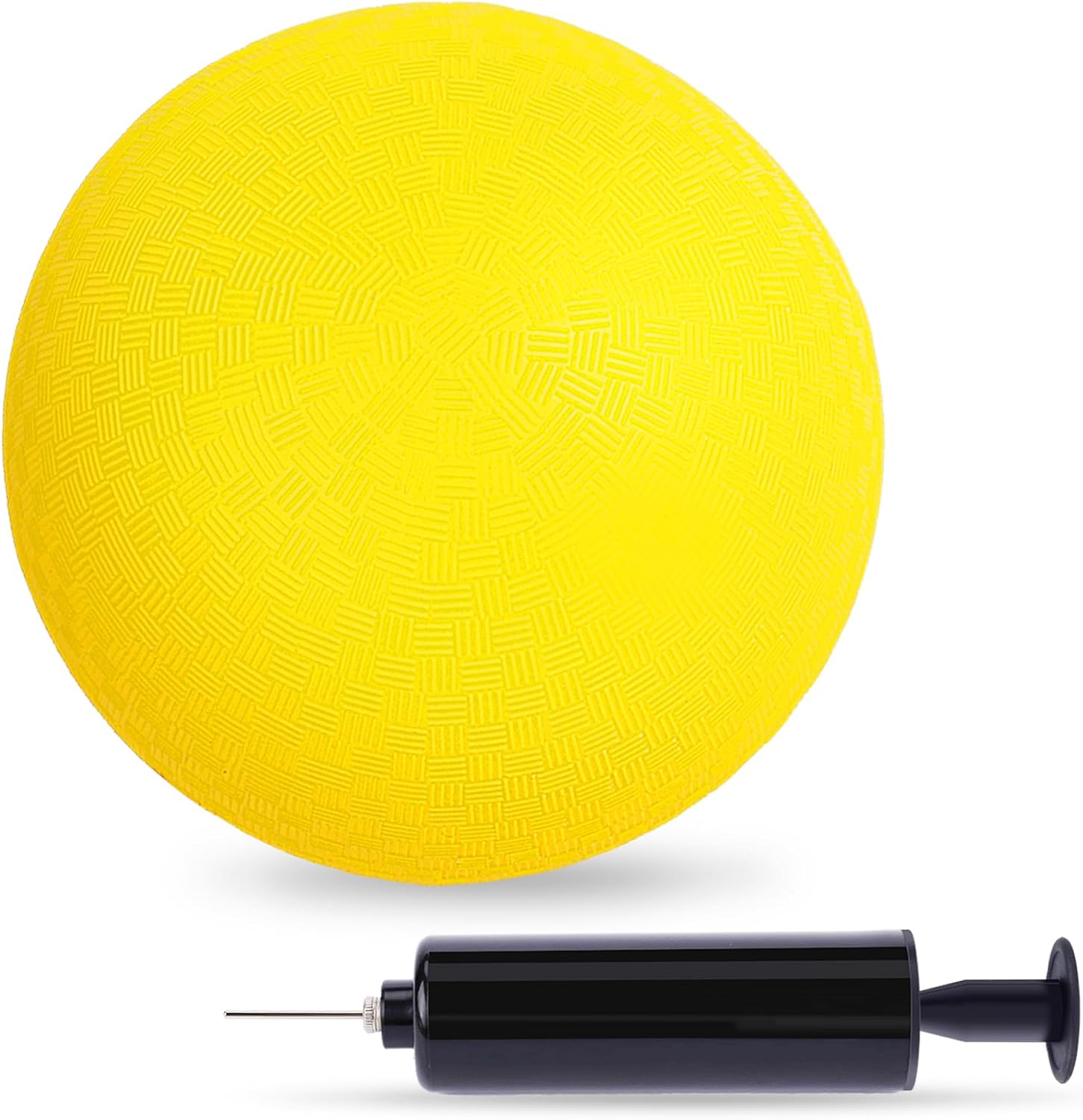 3 otters Playground Ball with Air Pump, 8.5inch Inflatable Dodge Ball Handball Rubber Kickball No Sting Balls for Kids Ball Games Gym Camps Yoga Exercises Indoor Outdoor Yellow