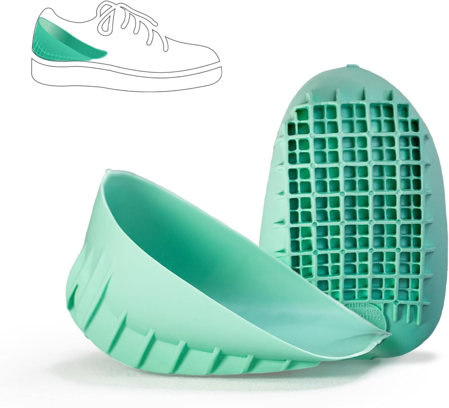 Tuli’s Heavy Duty Heel Cups for Heel Pain, Green, 1 Pair, Regular