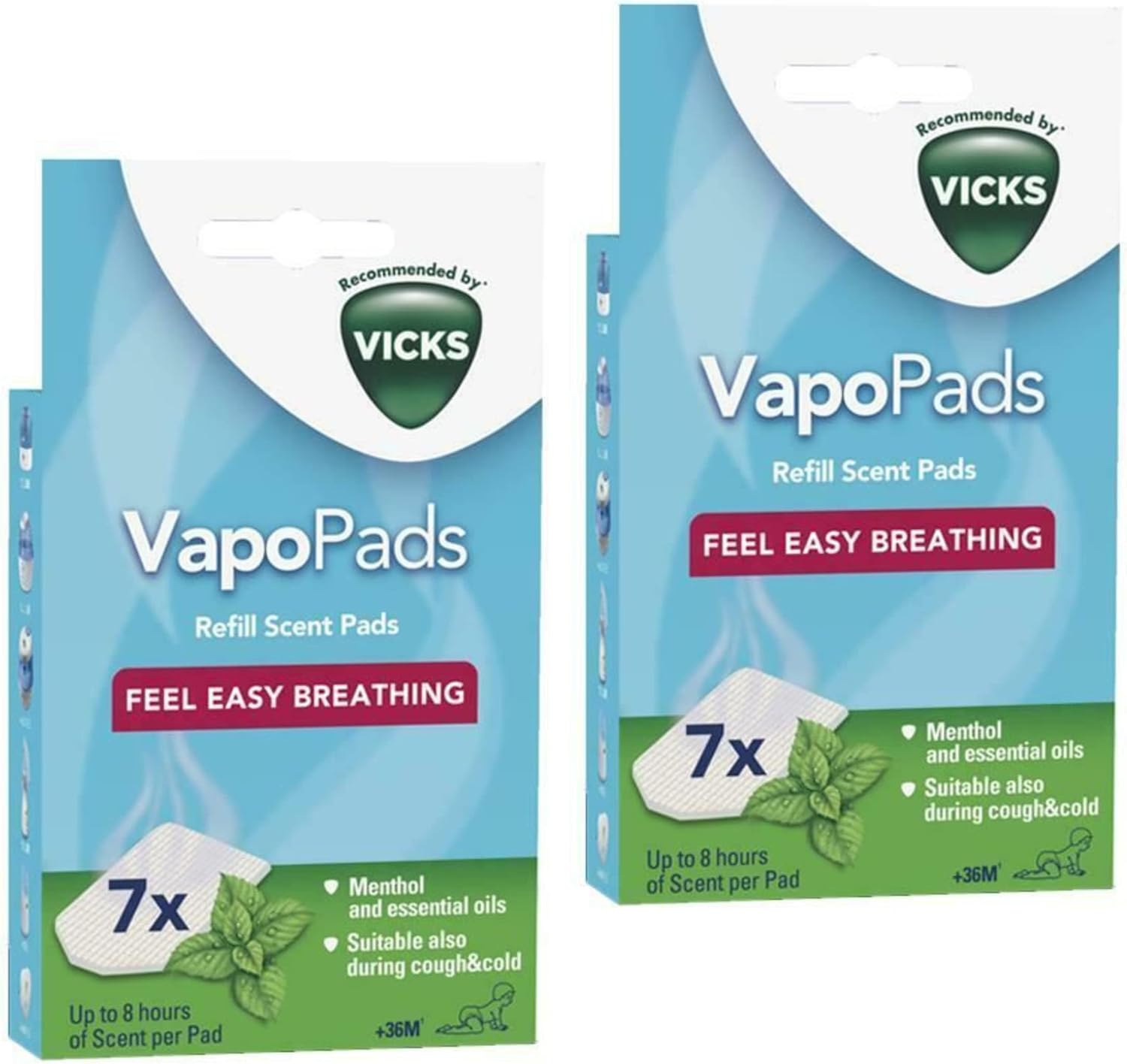 2 x Vicks Comforting Soothing Menthol VapoPads 2 Packs of 7 = 14 Pads *OMM TM*