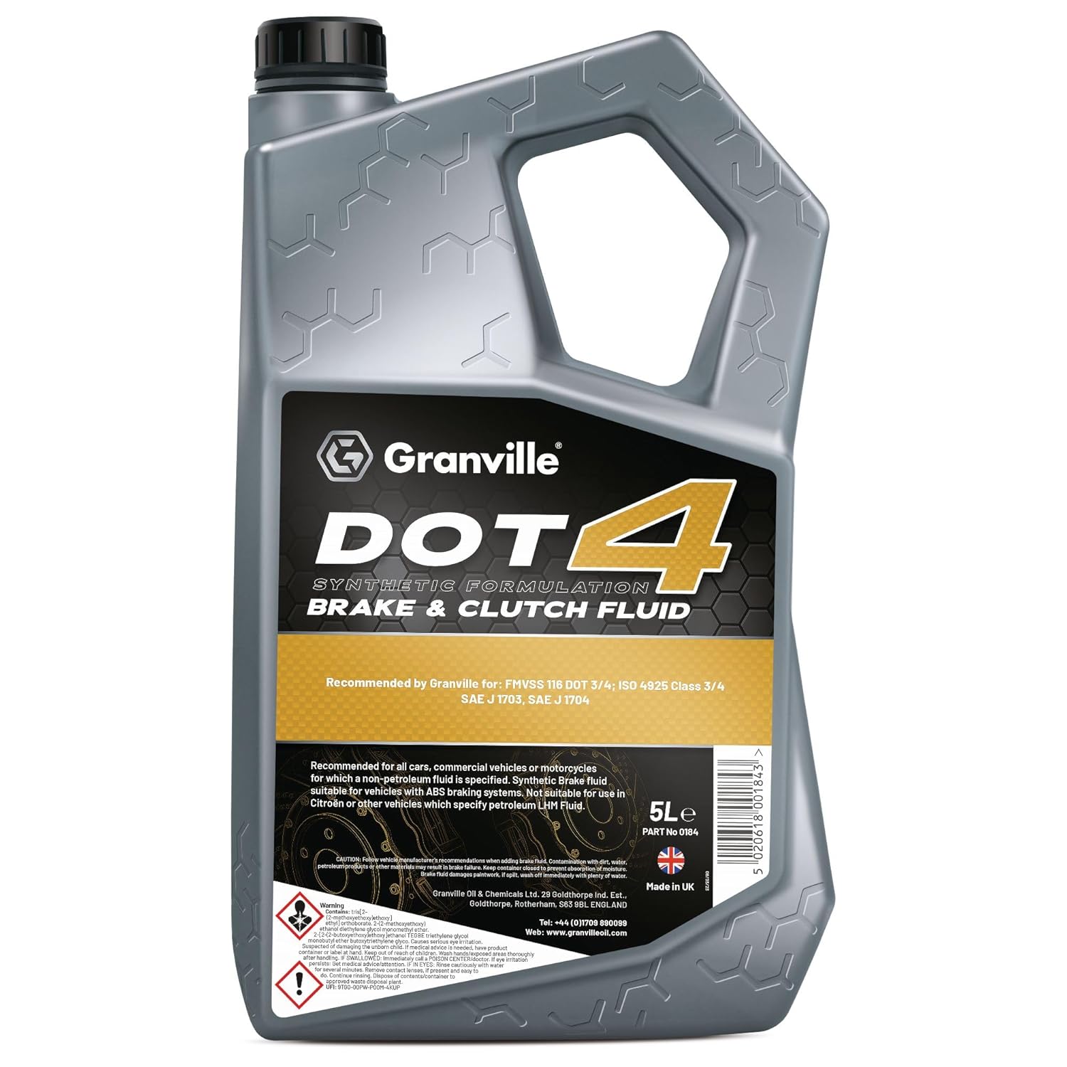 Granville Heavy Duty Synthetic Brake Fluid DOT 4 – 5L | High-Performance Brake Fluid Oil for Modern Vehicles with ABS