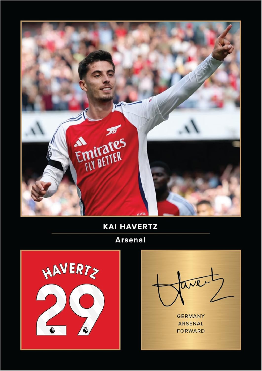 Icons Wall Art Kai Havertz Signed Arsenal A4 Printed Photo Picture Display Gift For Real Madrid Fans Digitally Reproduced Signature Unframed