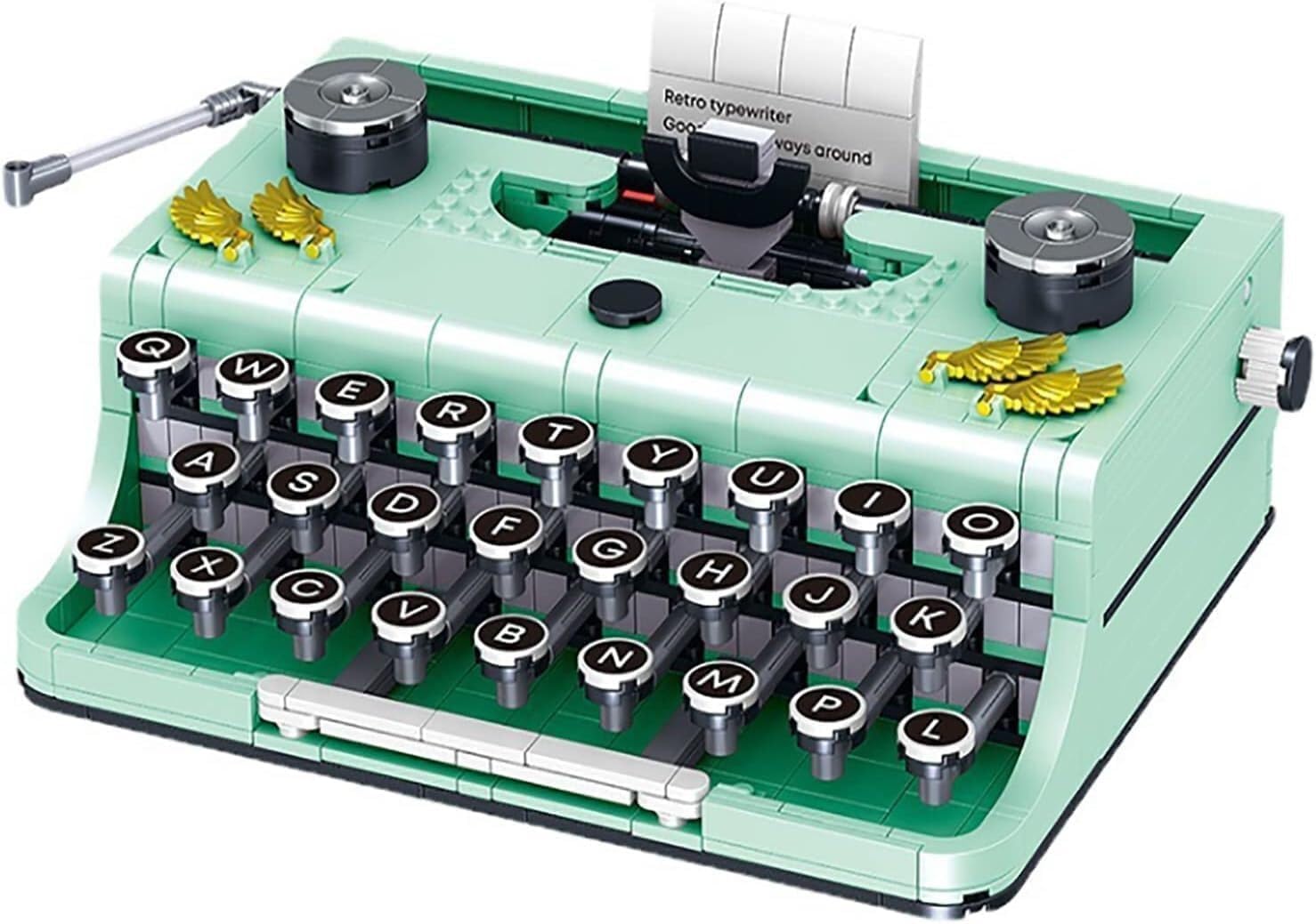 820PCS Retro Typewriter, Retro Vintage Typewriter Model, Retro Decoration, Craft Box Design, Manual Operation, Easy Stow And Store,Best Nostalgic Gift for 6 Year Old Kids Or Adult