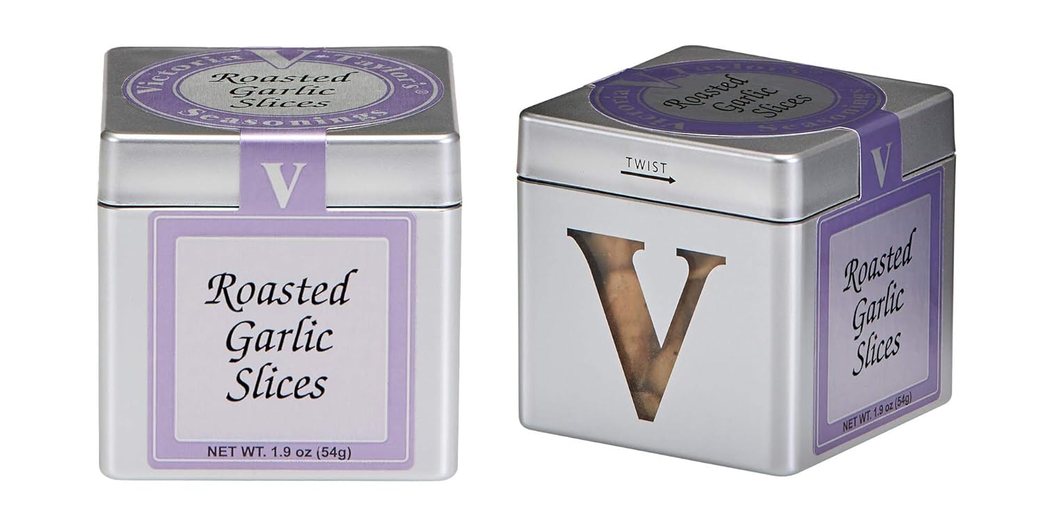 Roasted Garlic Slices- 1.9 oz. Cube (Pack of 2) A pantry staple! The simplest way to enhance flavor without the hassle of peeling and chopping fresh garlic.