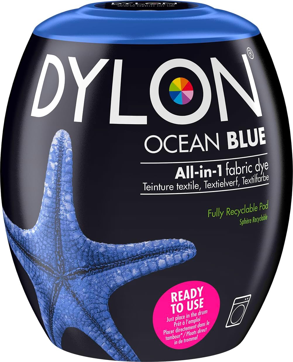 DYLON Washing Machine Fabric Dye Pod for Clothes & Soft Furnishings, 350g – Ocean Blue