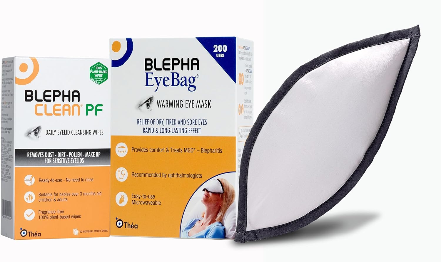 Blephaclean & Blepha EyeBag Eye Care Bundle - Blephaclean Daily Eyelid Wipes for Gentle, Preservative-Free Cleansing, 20 Wipes & Blepha EyeBag Warming Eye Mask for relief from tired, Sore Eyes