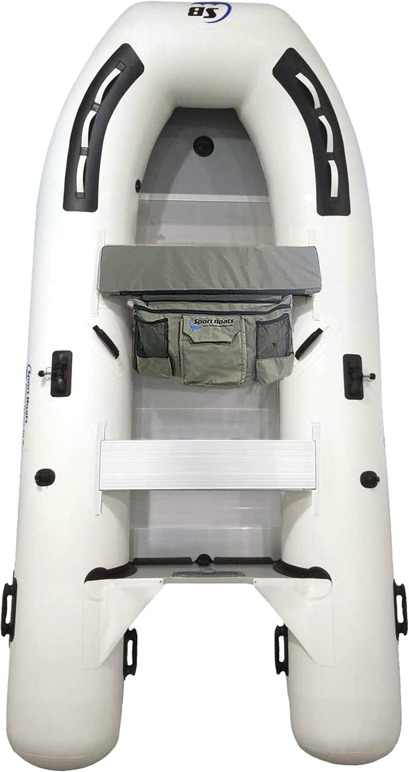 Killer Whale 10.8' Inflatable Dinghy | Aluminum Floor Dinghy with Durable Heat-Welded PVC | 5 Person Inflatable Dinghy | 15HP Motor Ready