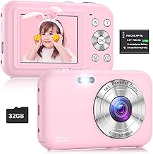 Digital Camera, FHD 1080P Kids Camera with 32GB Card, 44MP Point and Shoot Camera 16X Zoom Anti Shake, Compact Small Digital Cameras Gift for Kids Teens Students Boys Girls Beginners