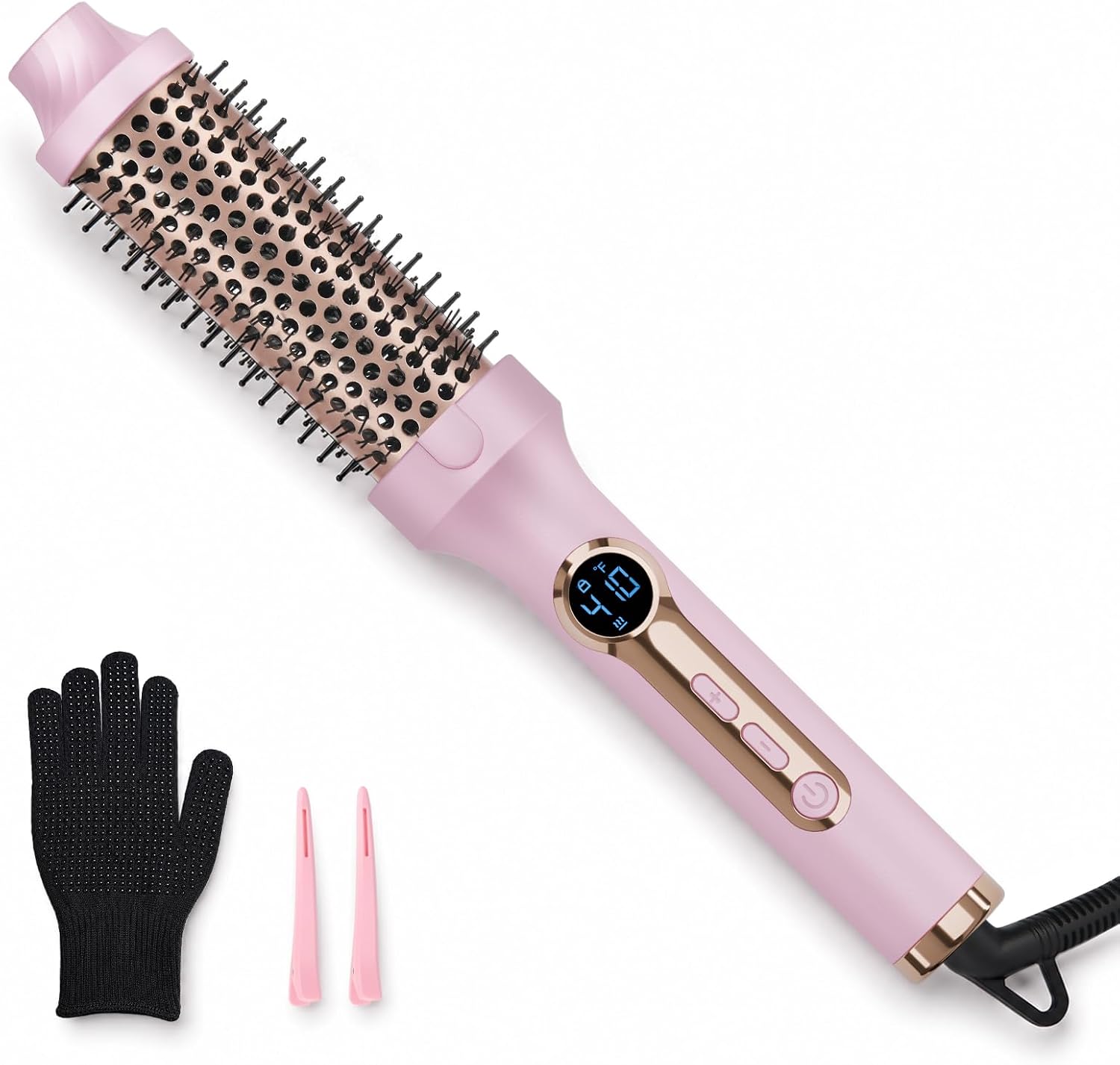 PRITECH Thermal Brush 1.5 inch, Curling Brush Volumizer (Pink)