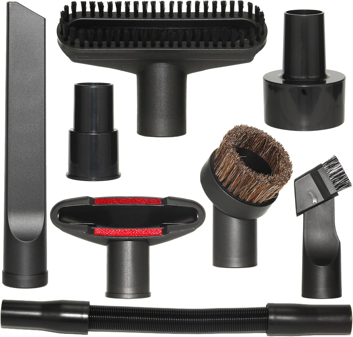 Shop Vac Vacuum Attachments with Extension Hose Dusting Brush Crevice Tool Nozzle Multi-Tools for 1-1/4" 1-3/8" 2-1/2" Shopvac Wet Dry Vacuum Cleaners (Car Detailing Cleaning Kit)