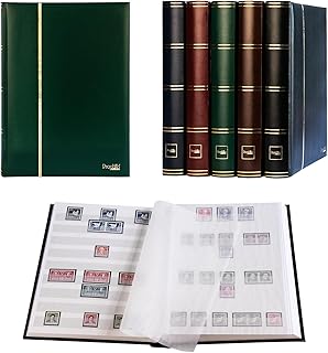 Prophila stockbook Stamp Album (New) 60 White Sides, Padded Green Cover