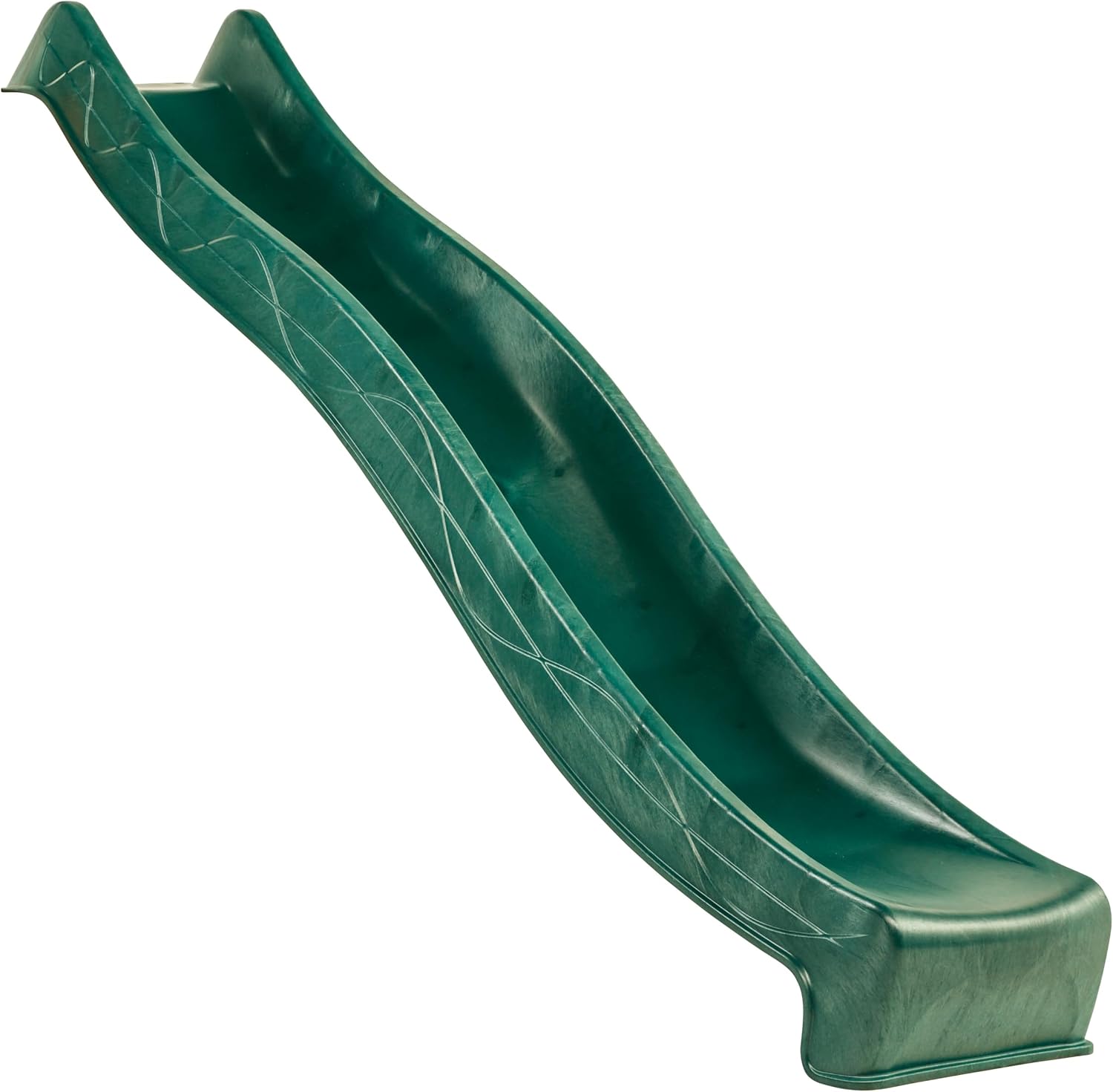 Garden Games Children’s 3 Metre (10ft) Outdoor Wavy Slide – Heavy-Duty Green Tsuri Slide for 1.5 Metre (4.9ft) High Climbing Frame | Kids Garden Play Equipment
