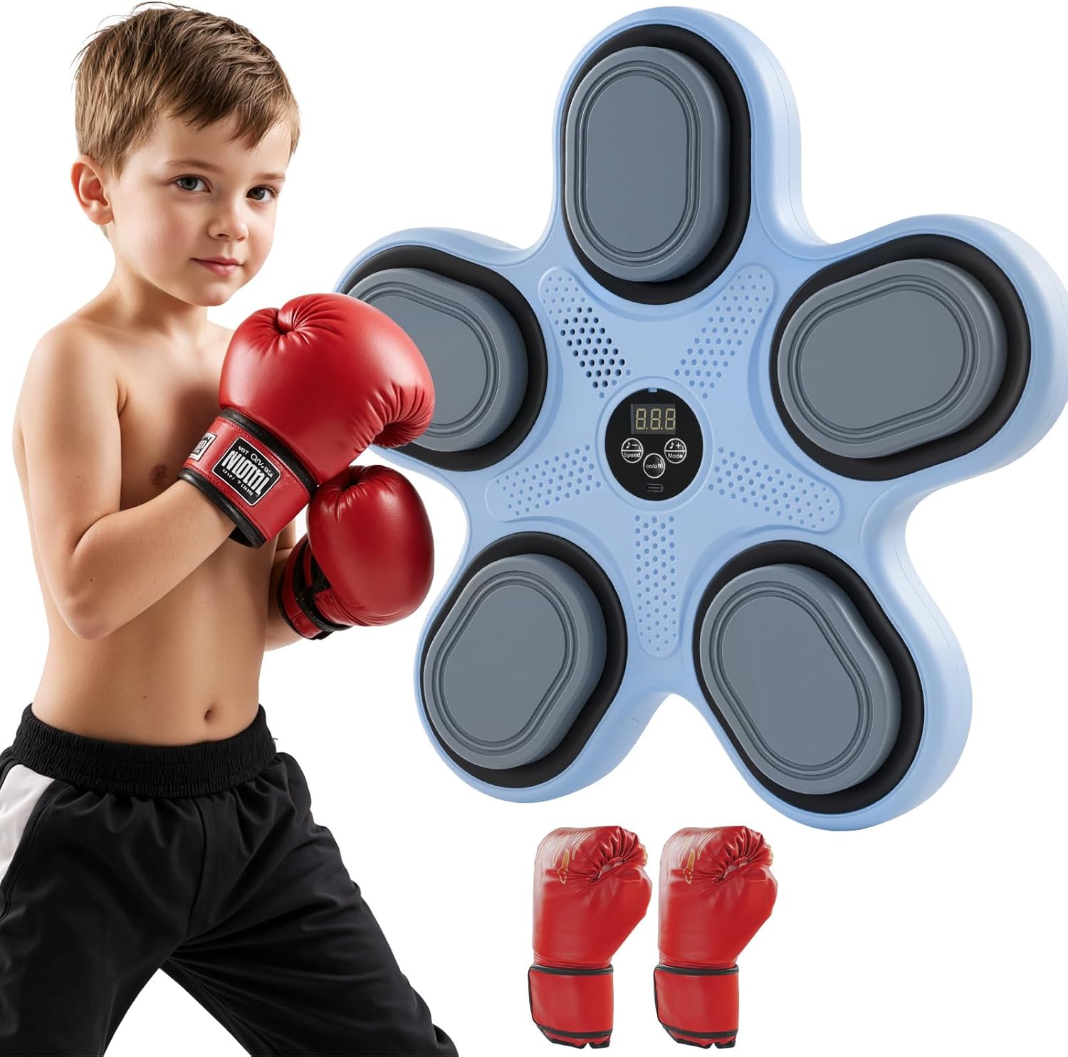 Paryou 2025 Music Boxing Machine, Bluetooth Music Boxing Machine Sport Toys for Kids, Music Boxing with Gloves, Electronic Boxing Machine Wall Mounted Music Boxing Game for Kids Adults Home