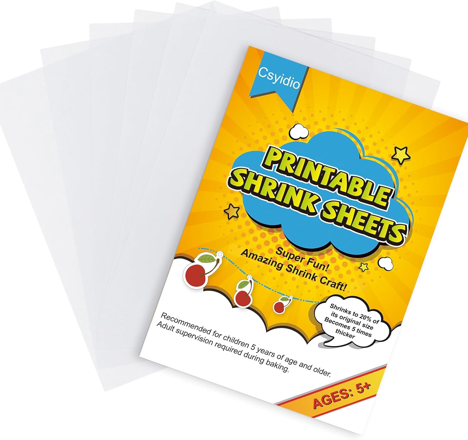 6 Pieces Shrink Paper Sheets, Plastic Printable Sanded Shrink Film for Creating Key Chains, Craft Ornaments Projects for Mother's Day Presents (29.5 x 21 cm)