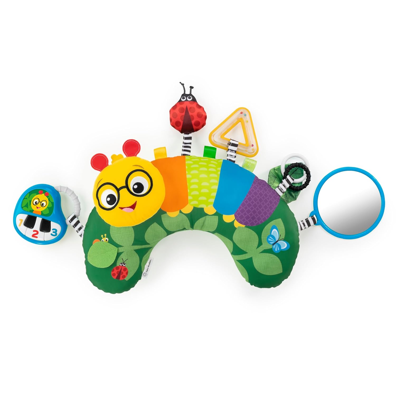 Baby Einstein Cal-a-Pillow Tummy Time Pillow, Multisensory Activity Toys, Sitting Up Play, Cal the Caterpillar, Ages 0+ Months