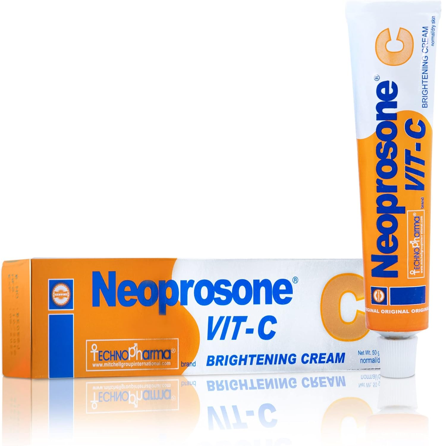 Neoprosone, Skin Brightening Cream - 1.7 fl oz / 50g - Helps to Fade Dark Spots on Face, Armpit, Elbows, Knees and Neck - with Vitamin C and Alpha Arbutin Complex