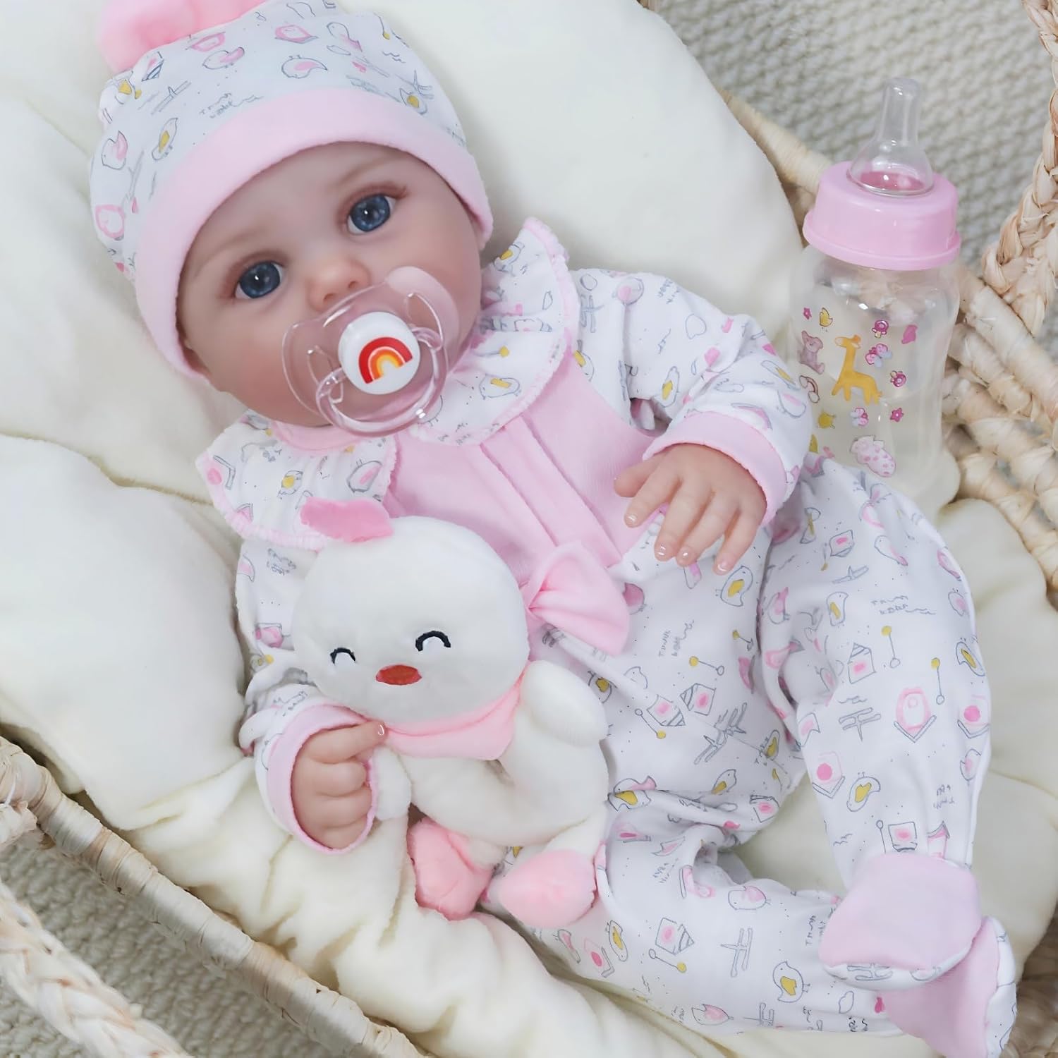 Reborn Baby Doll - 16 Inch Realistic Newborn Girl, Lifelike Silicone Doll with Soft Weighted Body, Kids Gift Box for 3+