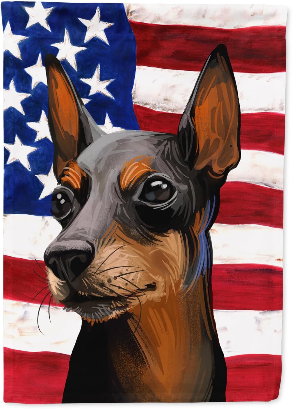 Caroline's Treasures CK6743GF Toy Manchester Terrier American Flag Garden Flag Mailbox Flag Decorative Yard Flag Banner Outside Patio Artwork Yard Flower Beds, Garden Size, Multicolor