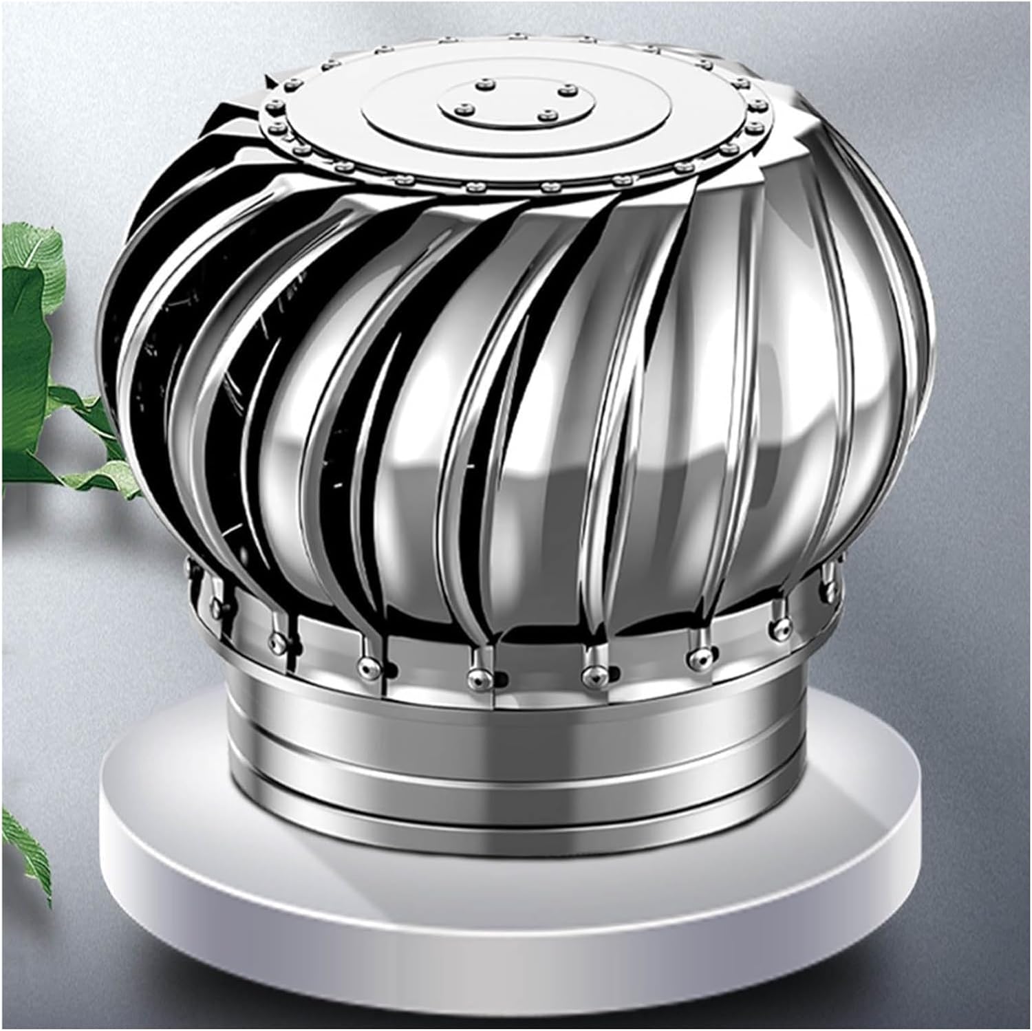 Stainless Steel Turbine Roof Vent, 8-12Inch Wind Turbine Cap Vent, Automatic Rotation, Easy To Install (Color: One Color, Size: 200mm)