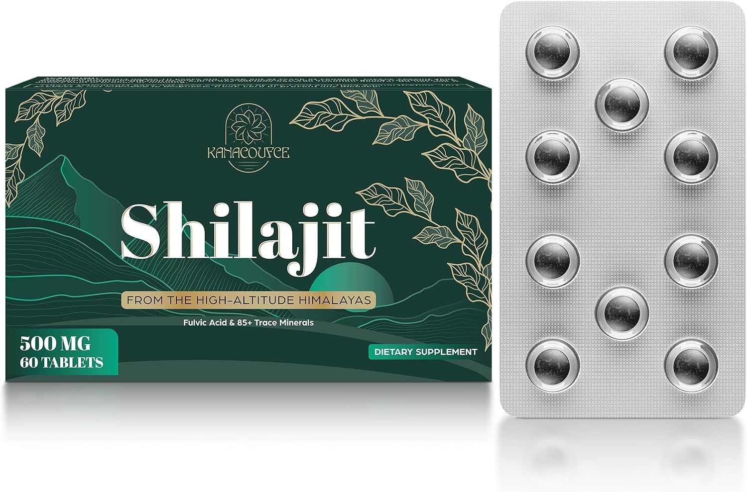 30,000 MG Shilajit Tablets, Shilajit Himalayan Organic, with Fulvic Acid & 85+ Trace Minerals, More Effective Than Shilajit Resin & Capsules, Shilajit for Men & Women, with Lab Test. 60 Count.