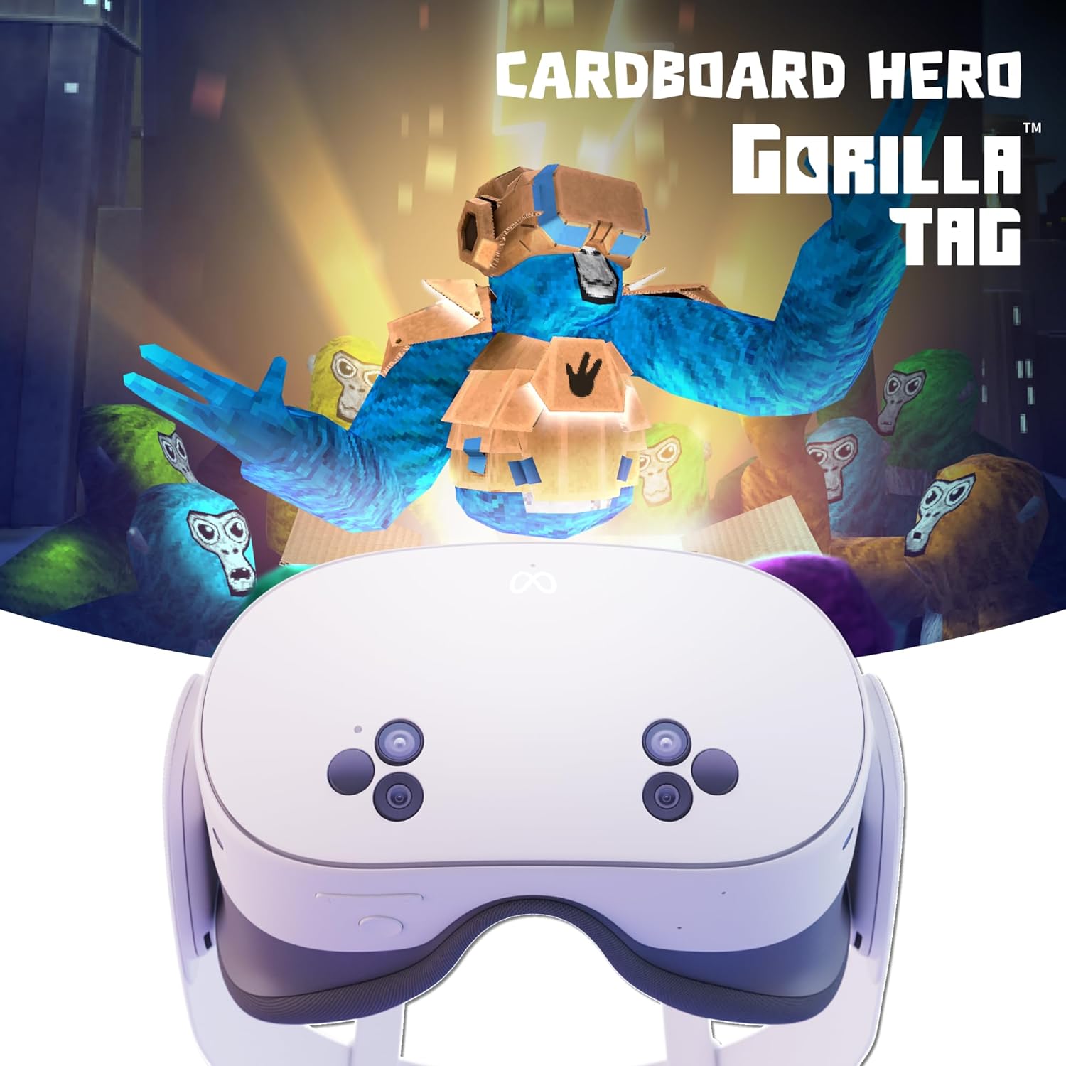 Meta Quest 3S 128 GB – Dive into mixed reality – Gorilla Tag Cardboard Hero Bundle – Amazon Exclusive - Offer redemption once headset activated - Get a 3-month trial of Meta Horizon+ included
