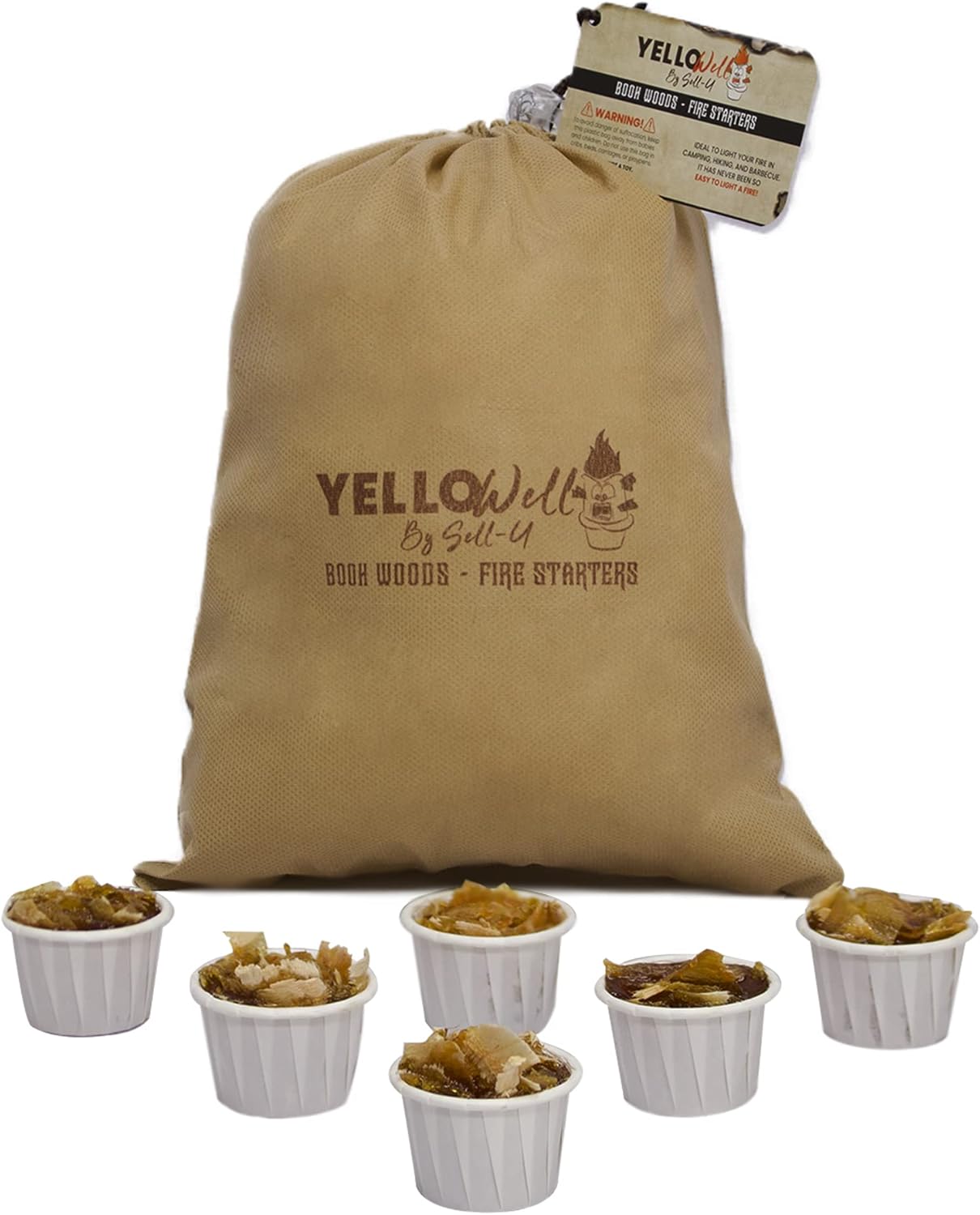 Premium Fire Starters - Fatwood - Booh Wood - 20 Minutes Burn-Perfect for BBQ, Hiking, Camping-Waterproof Charcoal, IndoorOutdoor, 100 Natural Ingredients (Large (30 Fire Pods))