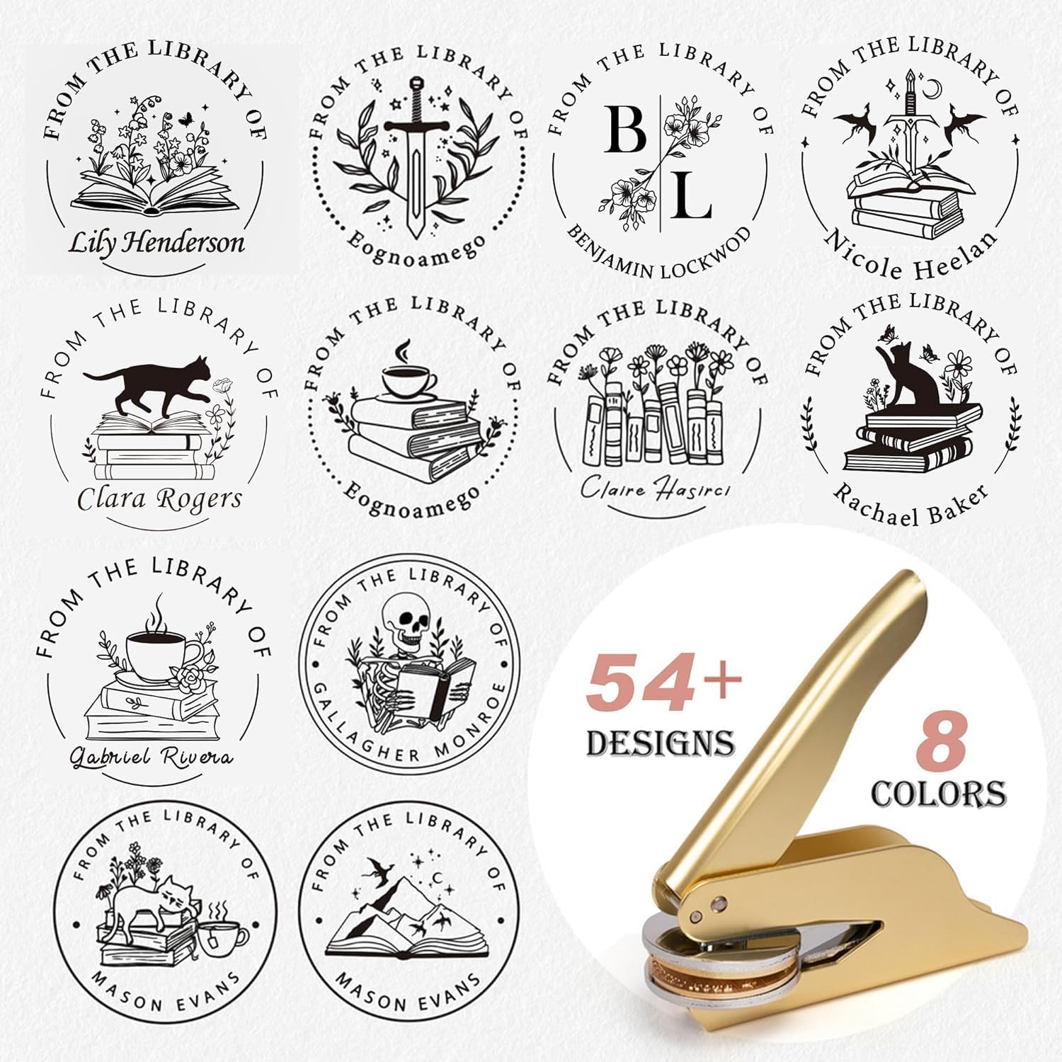 Personalized Book Embosser - Custom Library Stamp for Book Lovers