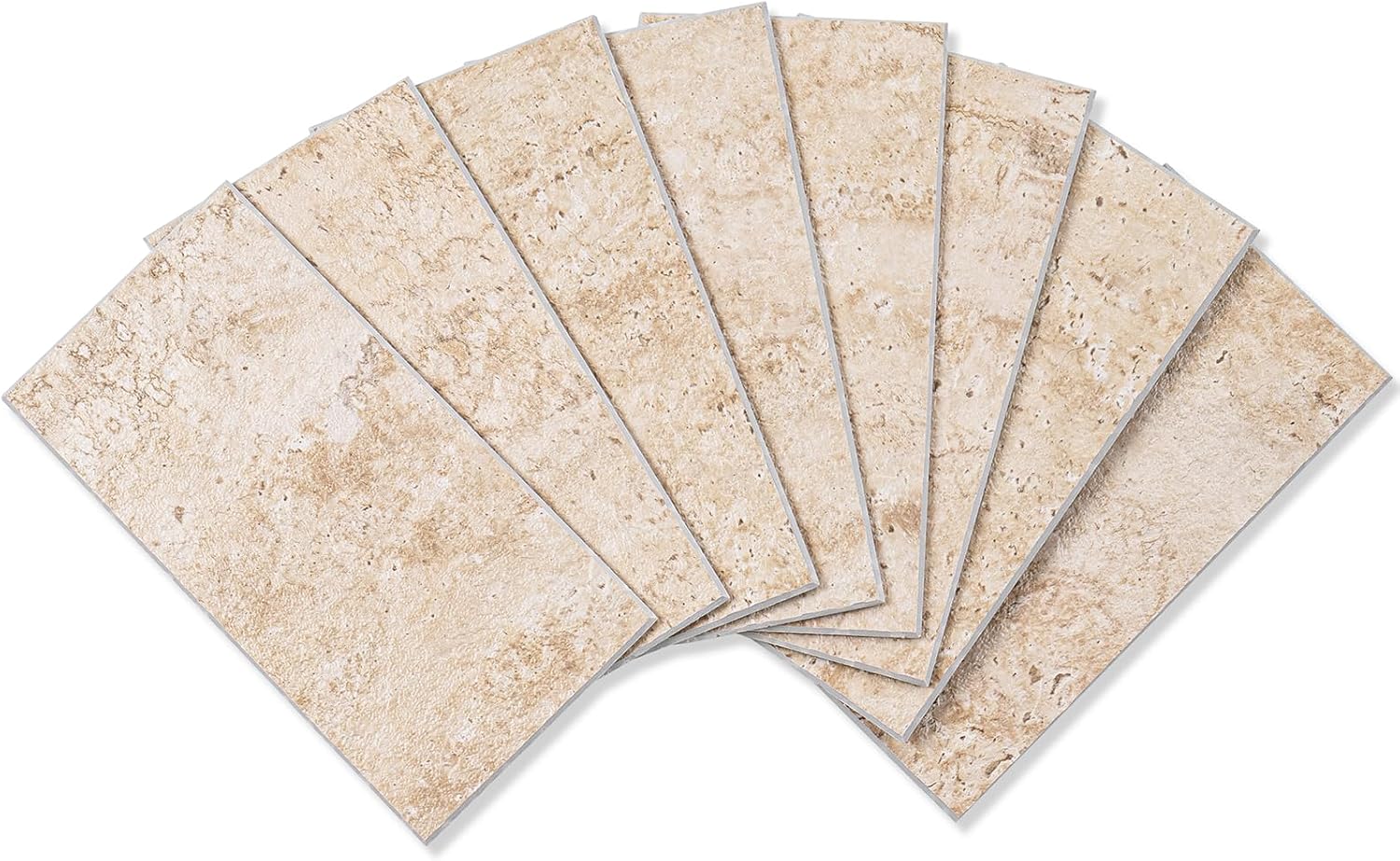 StyloVue 100 Pieces Peel and Stick Backsplash for Kitchen, 3" x 6" PVC Subway Tile, 2026 Upgraded Classic Travertine Beige, Stick on Tile for Kitchen, Fireplace, RV