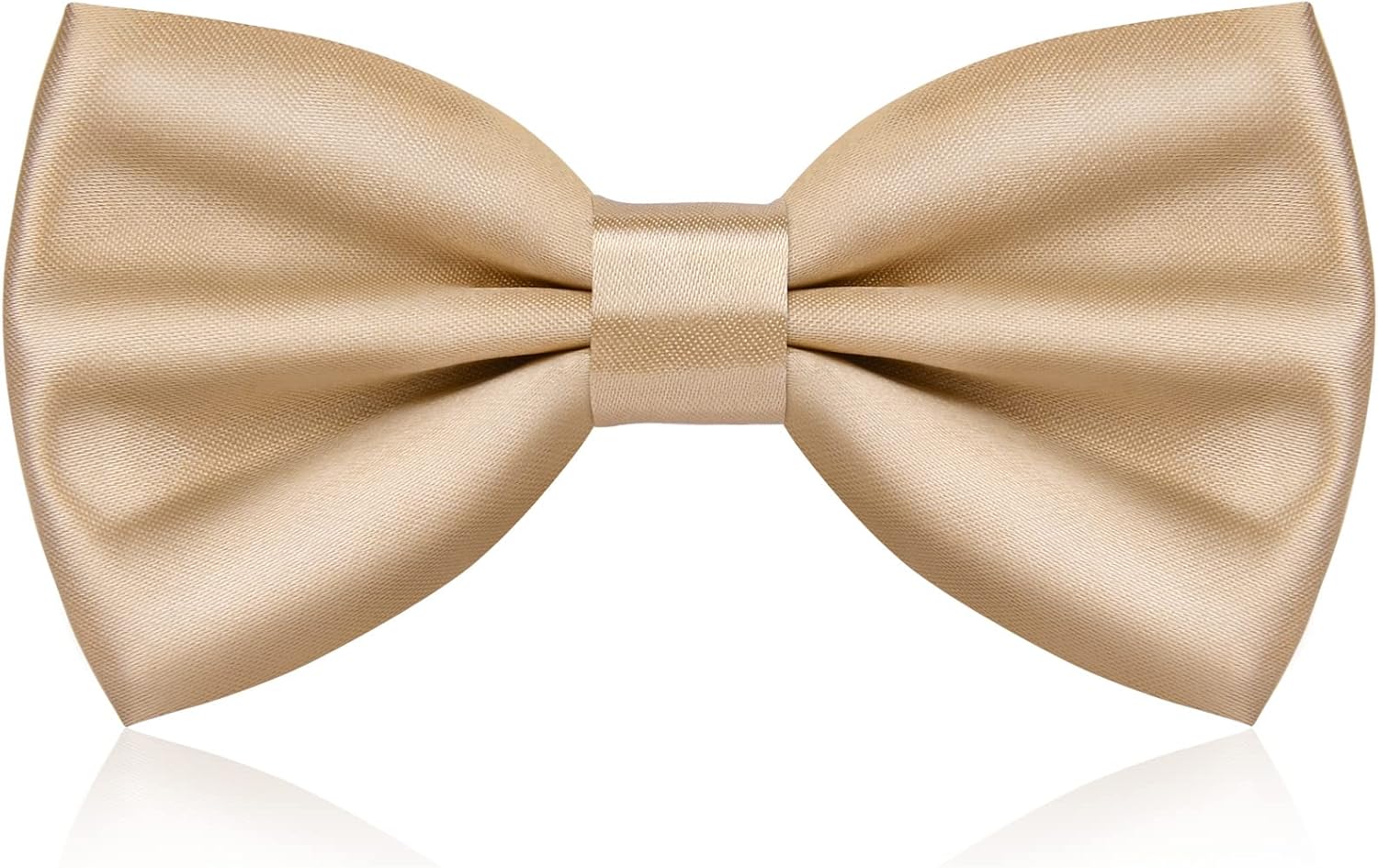 URAQT Men's Bow Tie, Classic Solid Color Pre-Tied Bow Tie for Men, Satin Tux Bowtie, Adjustable Formal Neck Bowtie for Birthday Party Wedding Graduation Mother Gifts（Champagne）