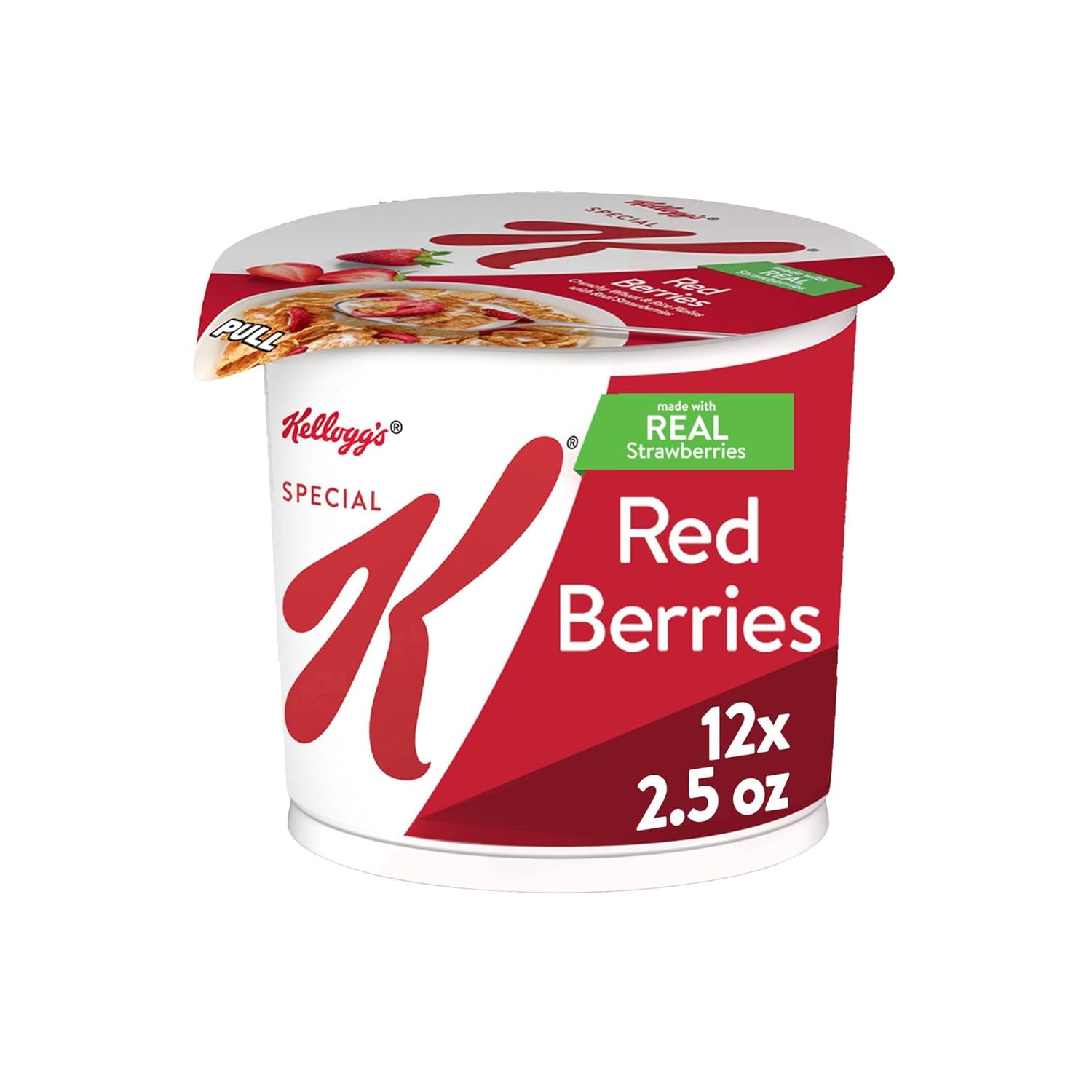 Kellogg’s Special K Breakfast Cereal Cups, 11 Vitamins and Minerals, Made with Real Strawberries, Red Berries, 30oz Case (12 Cups)