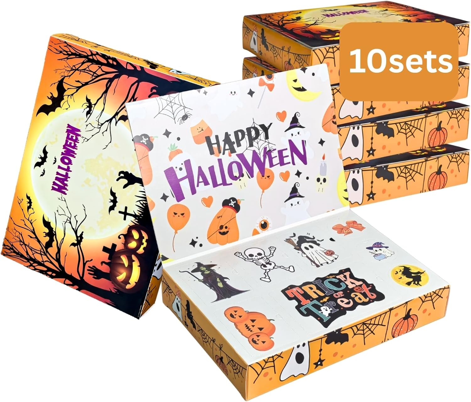 10sets Empty Advent Calendar 2023 Blister VAC Tray 24 Cavity DIY Treat Box Empty Christams Gift Box to Fill Yourself Make Your Own Christmas Advent Calendar Box (Halloween)