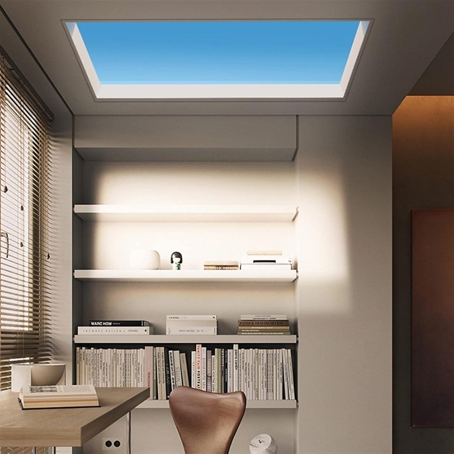 AOXCHEN LED Smart Sunlight Panel Light, Flush Mount Blue Skylight Ceiling Lamp, Simulate A Sunlight Irradiation, Eliminate Harsh Glare Causing Eye Strain(Graffiti Smart,I 600 * 1200mm)