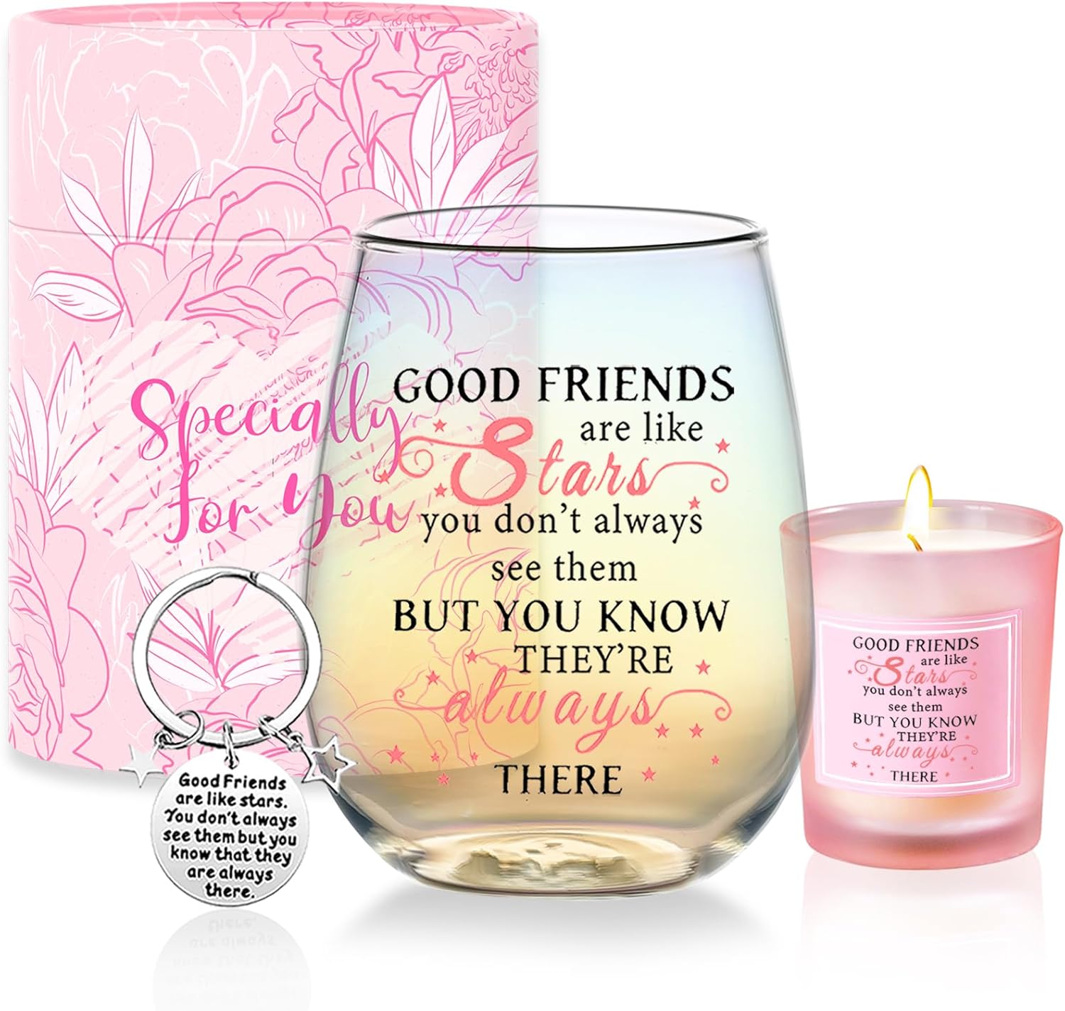 Friendship Gifts for Women Wine Glasses Drinking Personalised Birthday Gifts for Friend Women Special Friends Gift Leaving Gift for Her Colleague Best Friends Sister Christmas Galentines Present