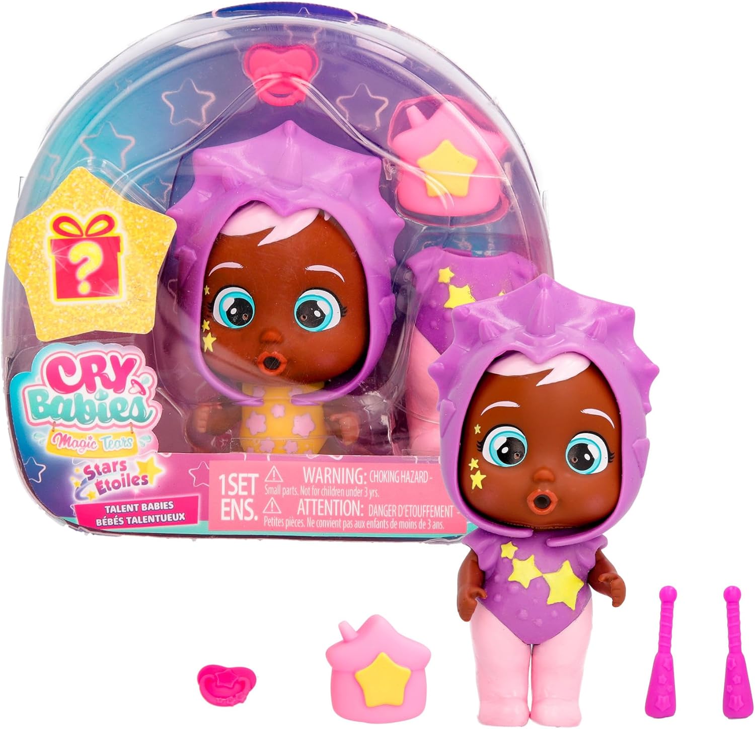 Cry Babies Magic Tears Talent Babies, Phoebe - 6+ Surprises, Accessories, Great Gift for Kids Ages 3+