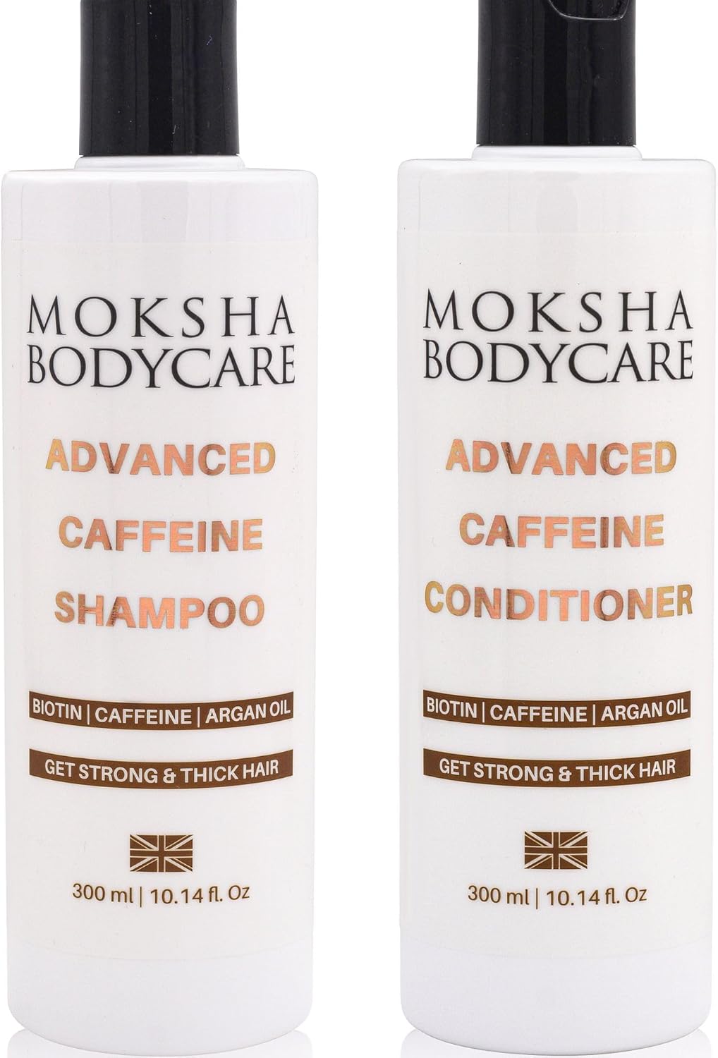 Caffeine Shampoo and Conditioner Set – Hair Growth and Thickening Formula with Biotin and Rosemary Oil, Anti Hair Loss Treatment for Men and Women, Sulphate-Free, Strengthening and Volumizing, 2x300ml
