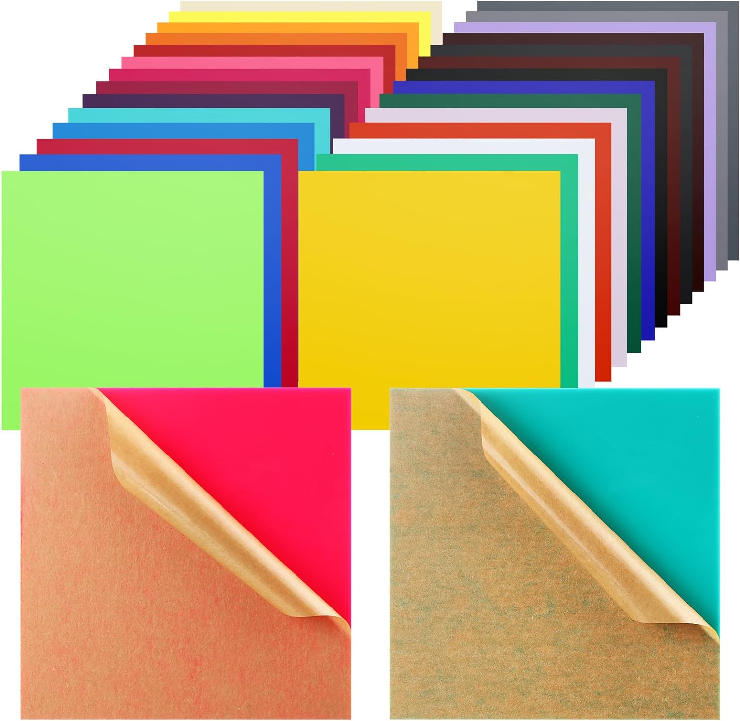 Geetery 30 Pack Colored Acrylic Sheets 1/8" Thick for Laser Cutting 3mm Cast Opaque Acrylic Sheets with Protective Paper for DIY Crafts Signs Home Decor(6 x 6 Inch)
