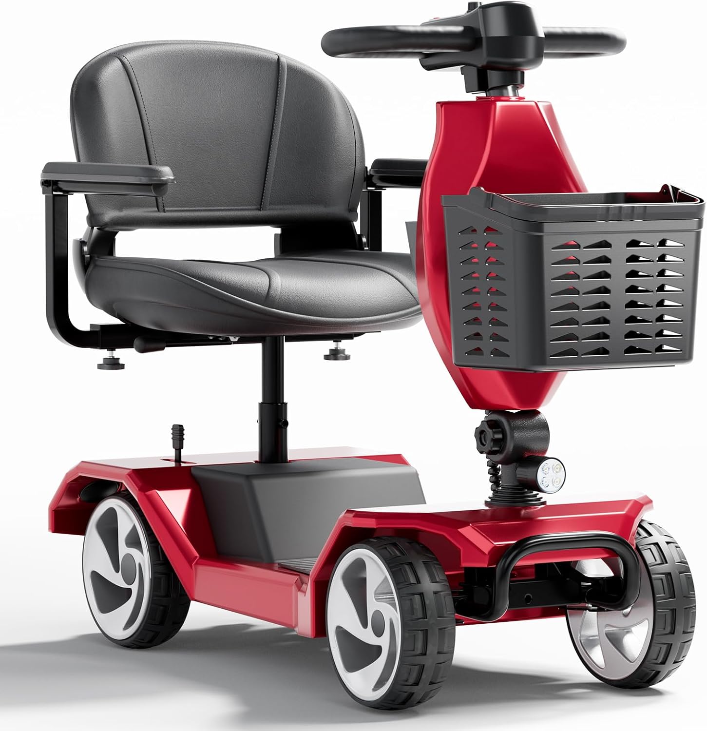 HomyKing Mobility Scooters for Seniors, 4 Wheel Foldable Mobility Scooters for Adults, Folding Travel Mobility Scooter with Seat, Electric Wheelchair, Powered Lightweight Motorized Scooter - Red