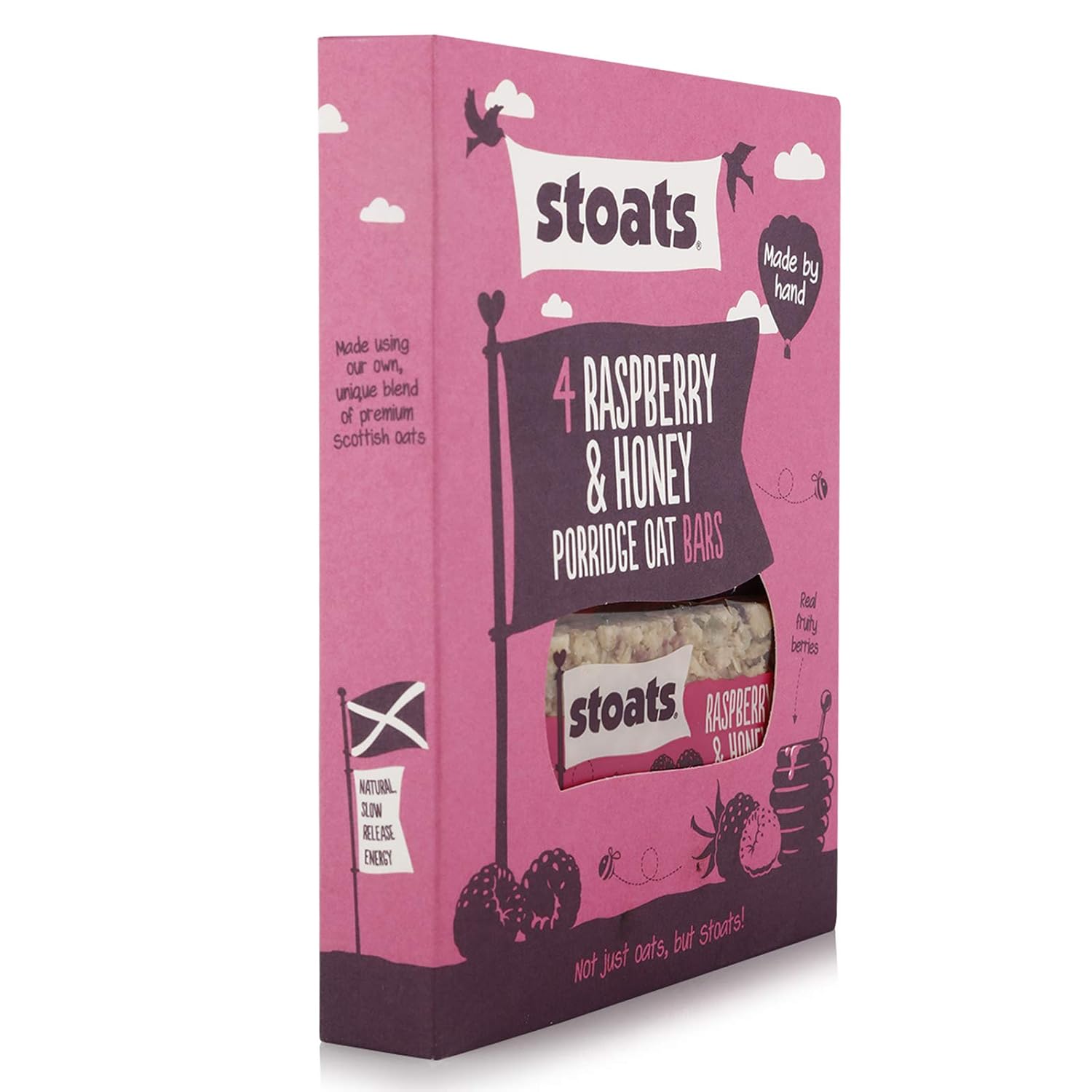 Stoats - Porridge Oat Bars - Raspberry & Honey - 200g